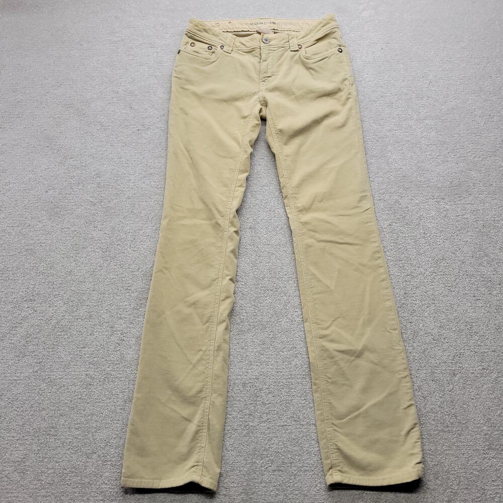 Banana Republic Womens Corduroy Pants Size 0 Beige Tan Bootcut Low Rise Y2K